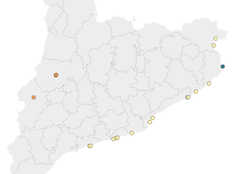 Mapa de los lugares en los que ha habido ahogamientos en lo que llevamos de temporada de verano
