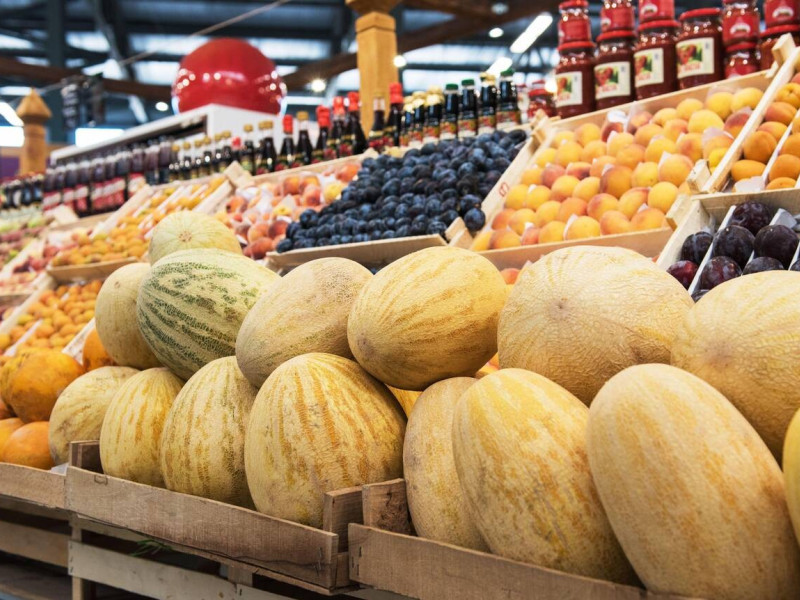Melones en un supermercado