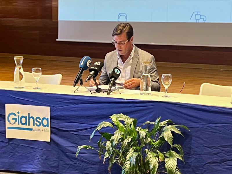 Diego del Toro, presidente de la MAS, durante la rueda de prensa celebrada en la sede de Giahsa en Aljaraque (Huelva).