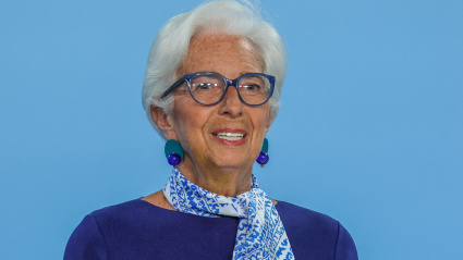 Christine Lagarde, presidenta del BCE durante la rueda de prensa de este jueves