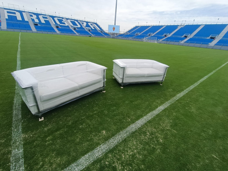 Todo listo para la puesta de largo del Ibercaja Estadio