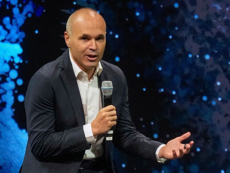 Andrés Iniesta, durante su intervención en los Premios Princesa de Girona en 2025