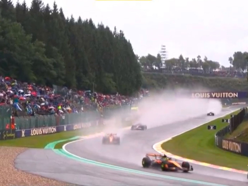 Imagen del circuito de Spa-Francorchamps bajo la lluvia
