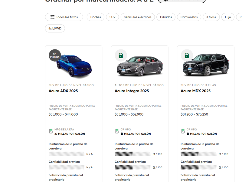 Captura de la web en la que se aprecia la forma de valoración por parte de los clientes