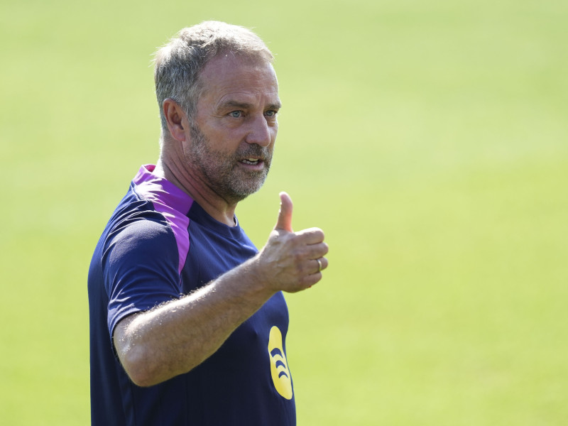 Hansi Flick, durante un entrenamiento