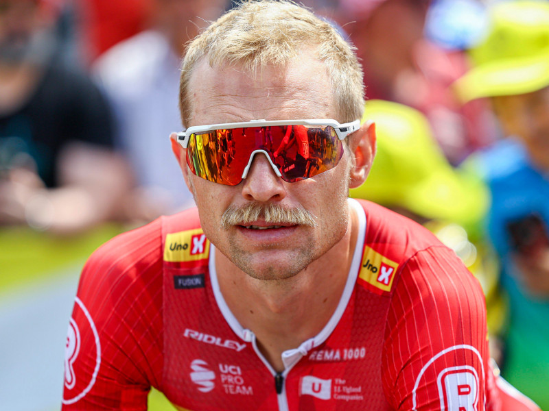Imagen del ciclista danés Magnus Cort, durante su participación en el Tour de Francia