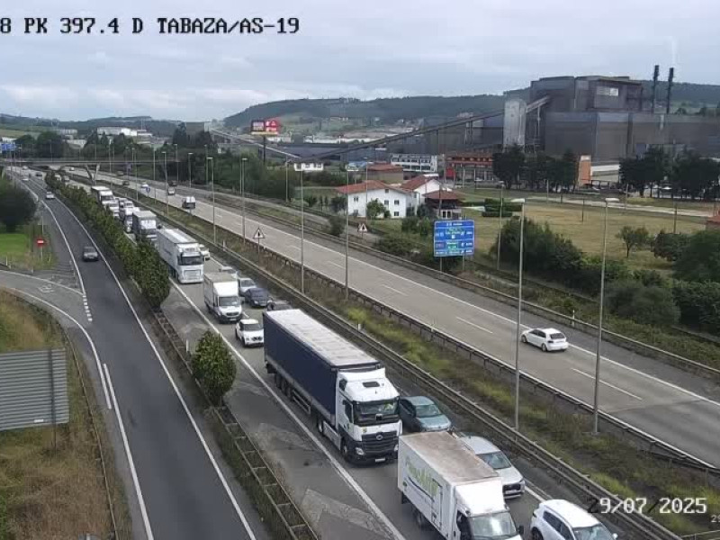 Retenciones en la autopista Y, en Asturias