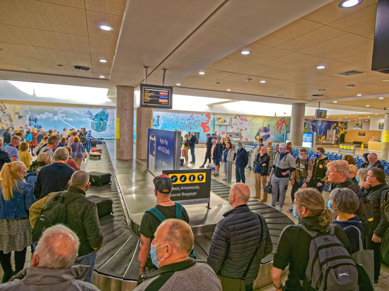 Las maletas en un aeropuerto