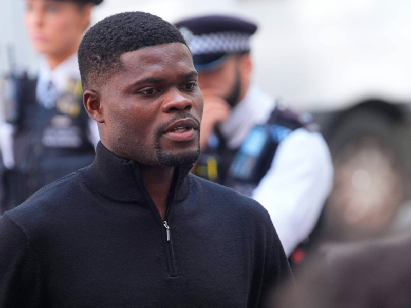 Thomas Partey, acudiendo a declarar por una de sus causas pendientes con la justicia