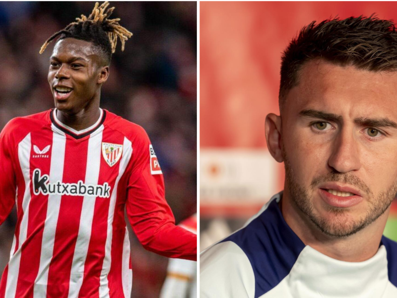 Nico Williams y Aymeric Laporte