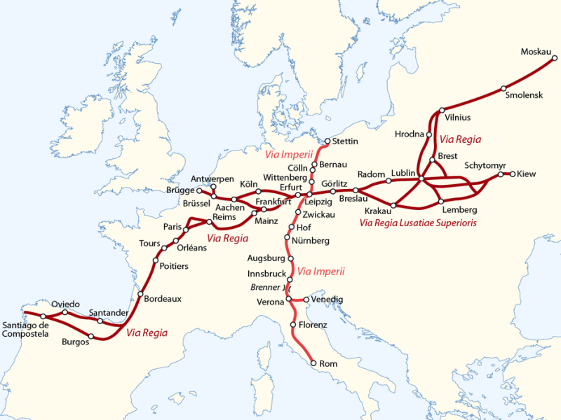 La Via Regia y su mapa