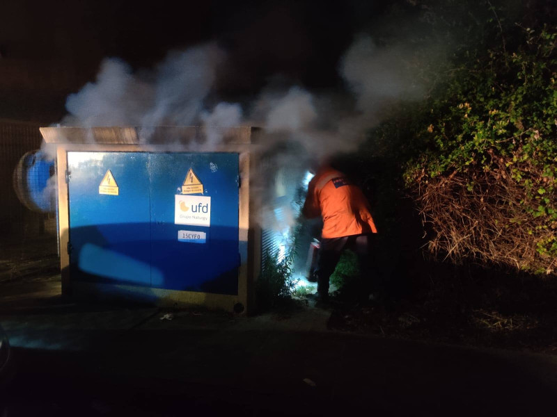 Los efectivos actuando en la zona
