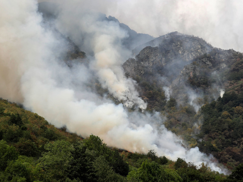 Una imagen de uno de los incendios en Caunedo (Somiedo)