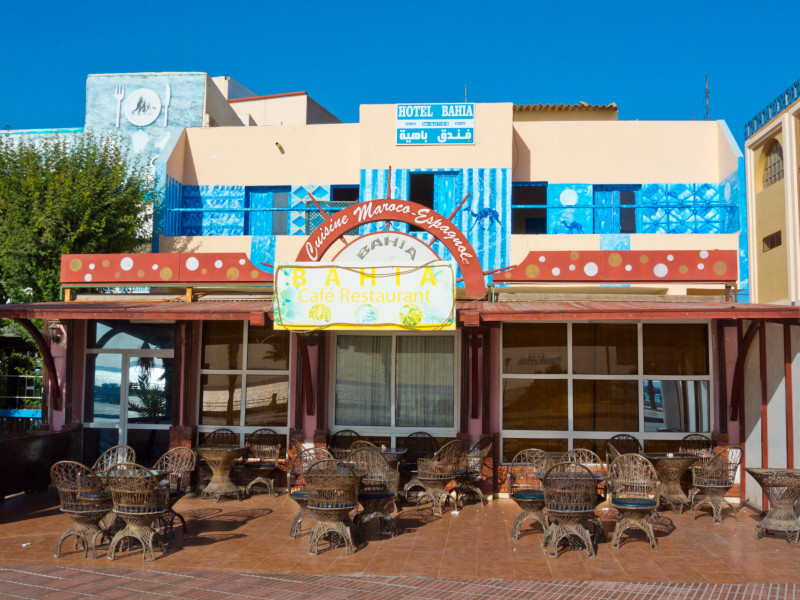 Hotel restaurante Bahía, Dakhla, Sahara Occidental, administrado por Marruecos