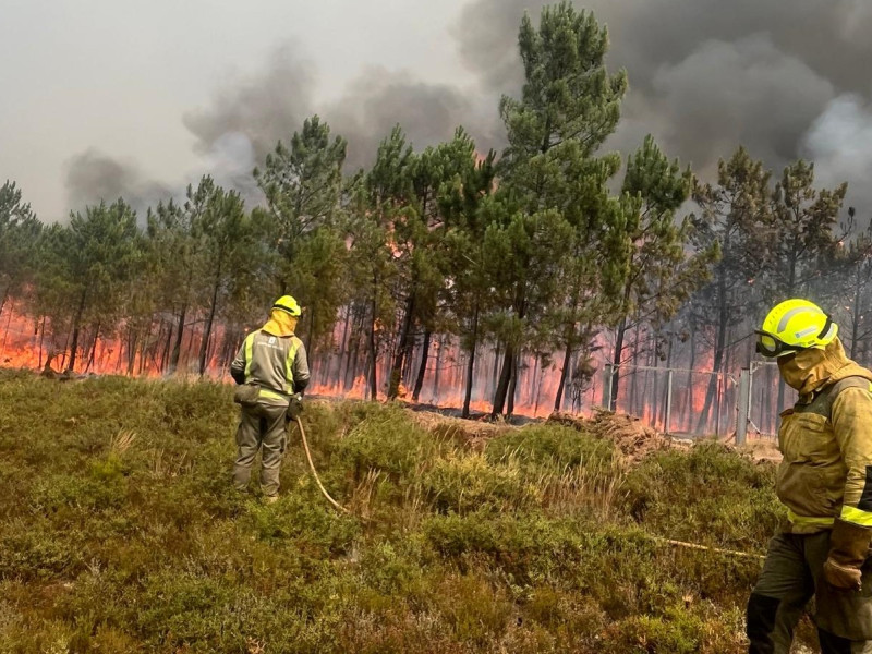 Brigadistas en un incendio