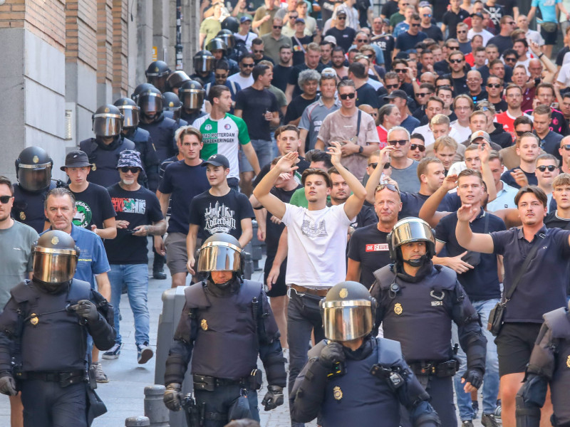 Aficionados del Atlético de Madrid, previa al encuentro de su equipo (2024)