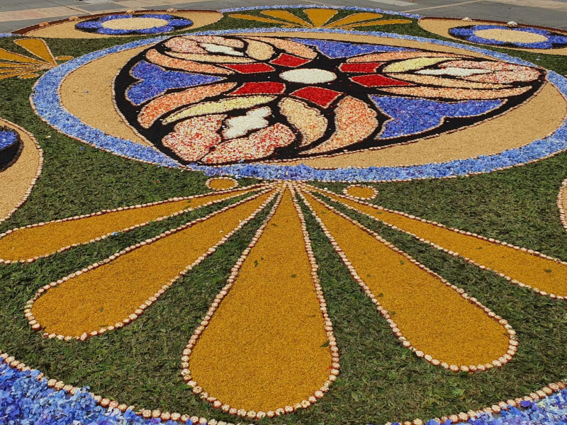 Ejemplo de una de las famosas alfombras florales de Ponteareas.