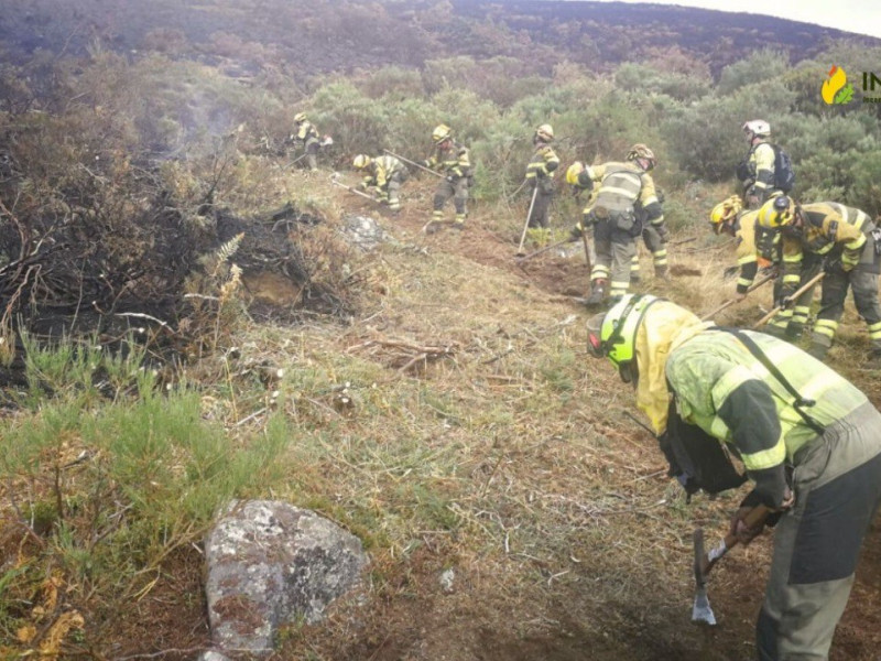 Imagen de los bomberos aragoneses que se han desplazado hasta Castilla y León.