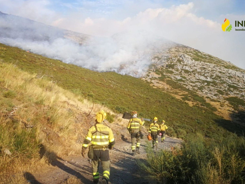 Imagen de los bomberos aragoneses que se han desplazado hasta Castilla y León.