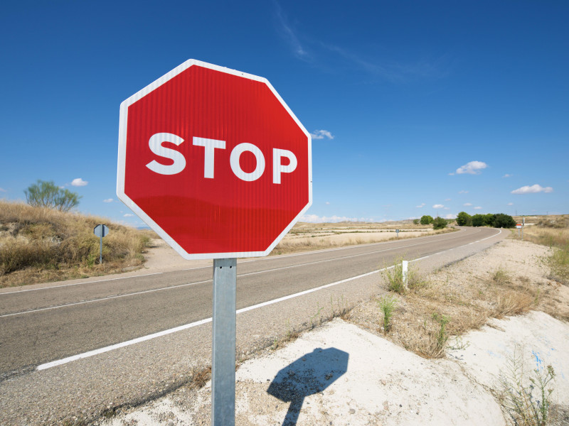 Señal de stop en la provincia de Zaragoza