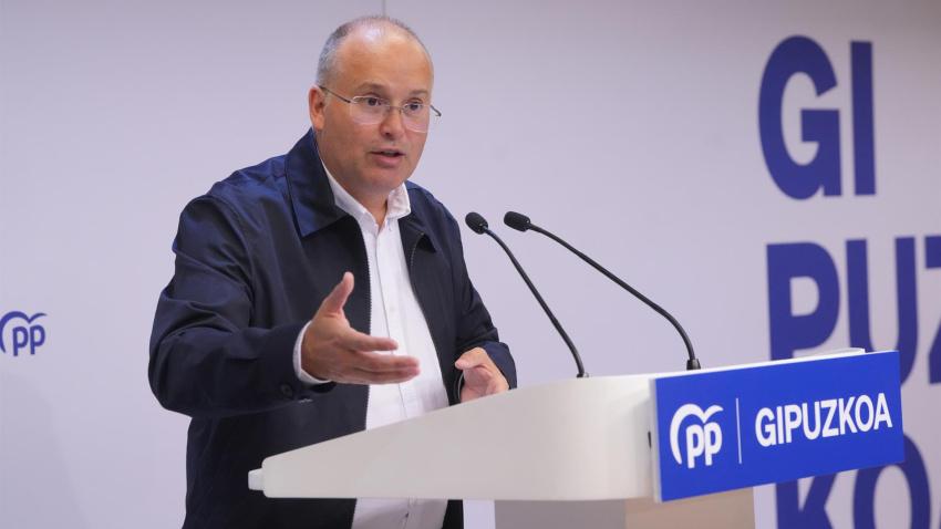 Miguel Tellado, en un acto político en San Sebastián