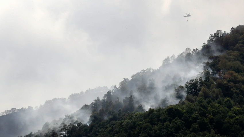 Incendio en Villar de Vildas, Asturias