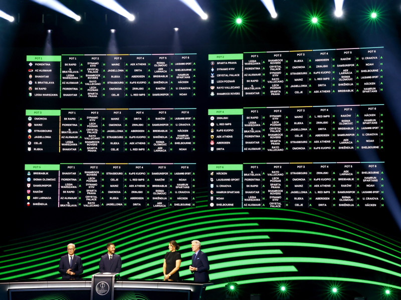 Emparejamientos de la Fase de Liga de la Conference League sorteada este viernes.