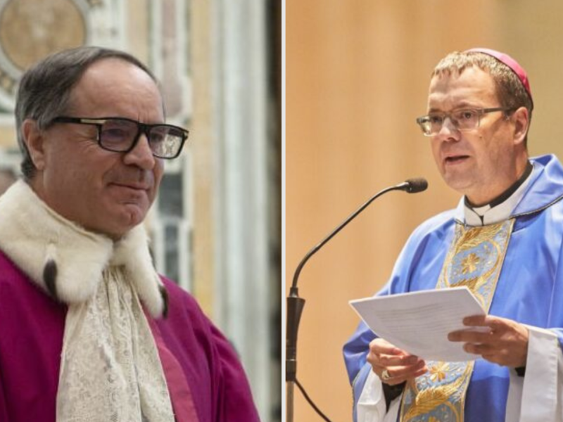 Mons. Alejandro Arellano (izq.) y Mons. Jesús Vidal (dcha.)