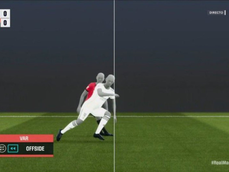 Imagen VAR del primer gol anulado a Mbappé en el Real Madrid-Mallorca