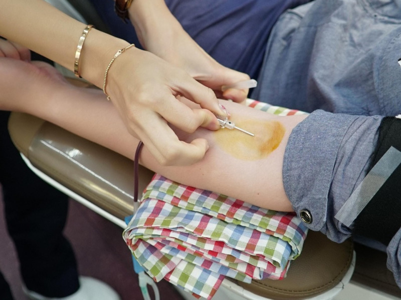 Donando sangre