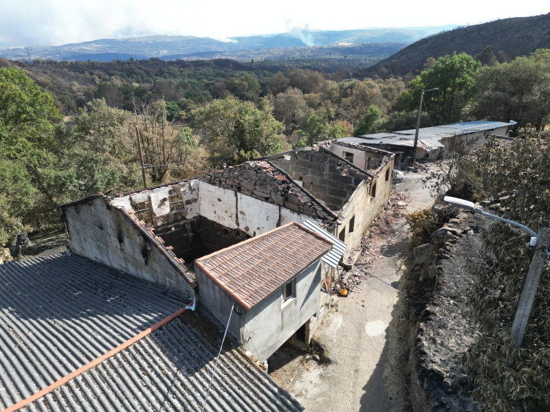 Vista aérea de la casa de Samuel, en A Caridade