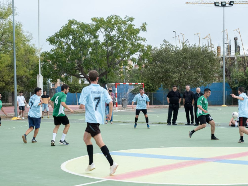 Seminaristas jugando la primera edición del torneo de la Copa Nacional de Seminarios