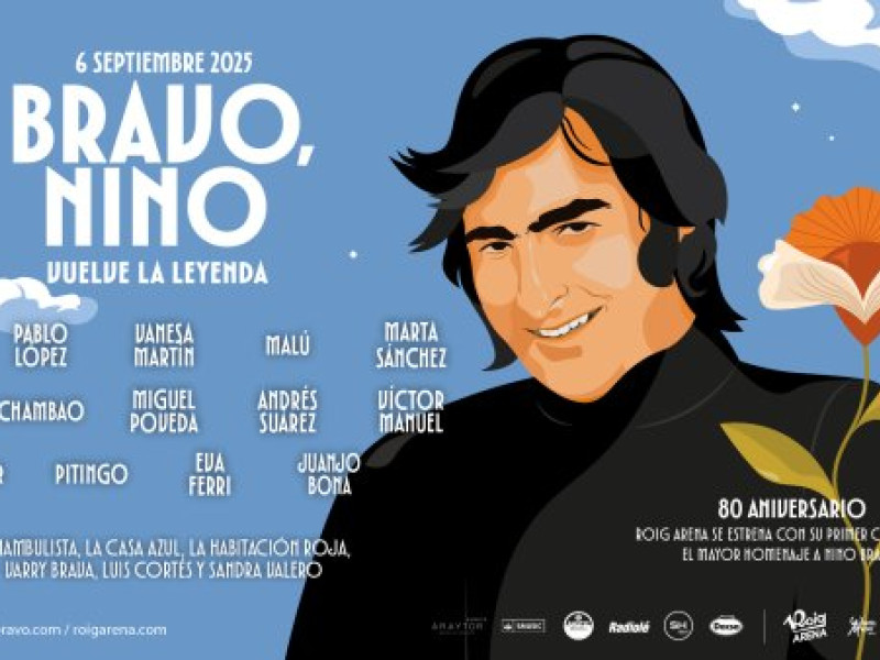 Cartel del homenaje a Nino Bravo en el Roig Arena