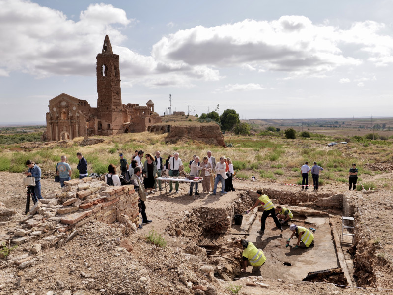 Imagen de las excavaciones que se están realizando en el Pueblo Viejo de Belchite.