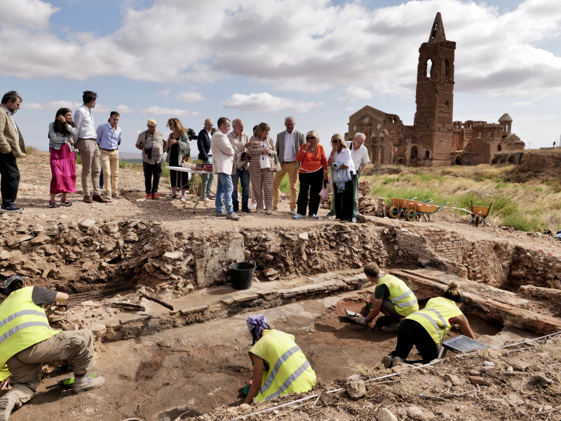 Imagen de las excavaciones que se están realizando en el Pueblo Viejo de Belchite.