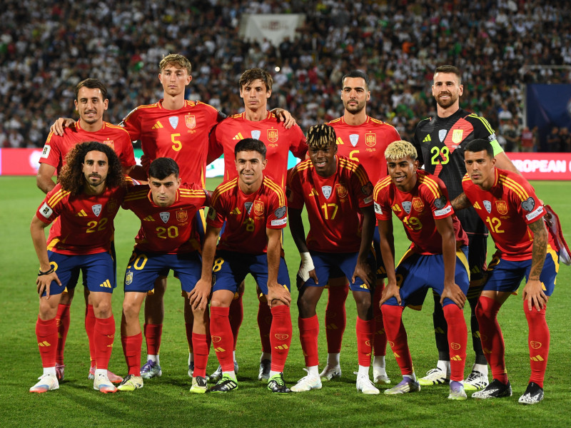 Once de España en el partido contra Bulgaria