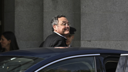 El fiscal general del Estado, Álvaro García Ortiz a su llegada este viernes al Tribunal Supremo que acoge el tradicional acto de apertura del año judicial presidido por Felipe VI