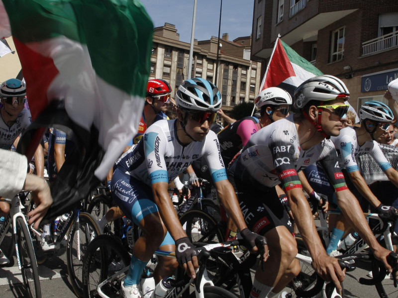 Protestas pro Palestina en la Vuelta a España