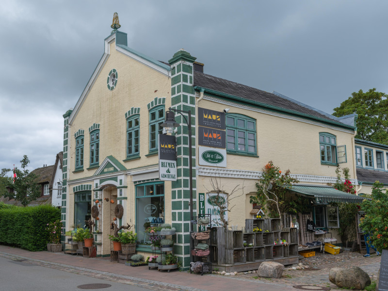 Imagen de una floristería en Keitum, un pequeño pueblo de Alemania