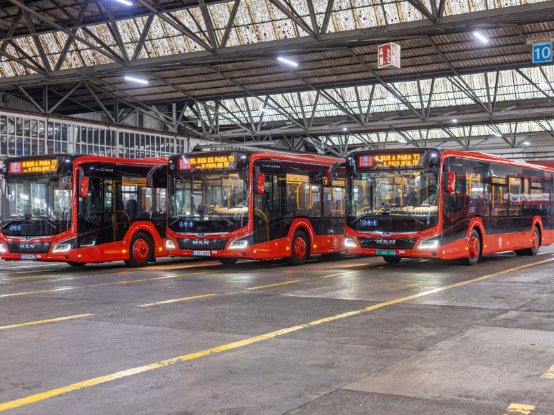 Buses de A Coruña, en cocheras