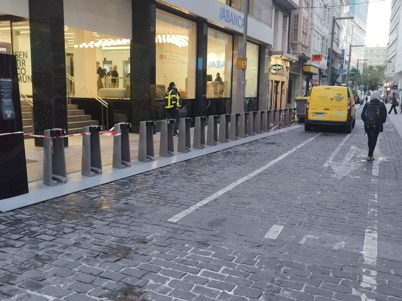 Base de Bicicoruña en la Rúa Nova de A Coruña