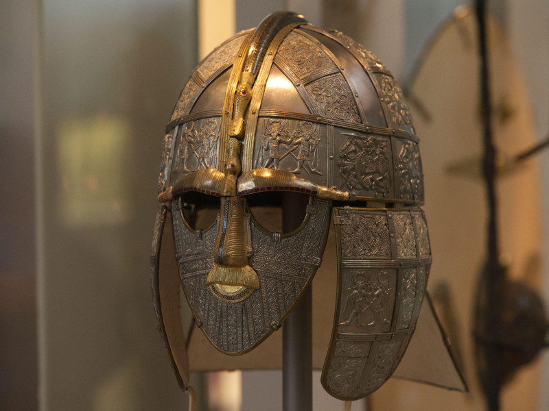 2G9C42Y Sutton Hoo helmet at the British Museum