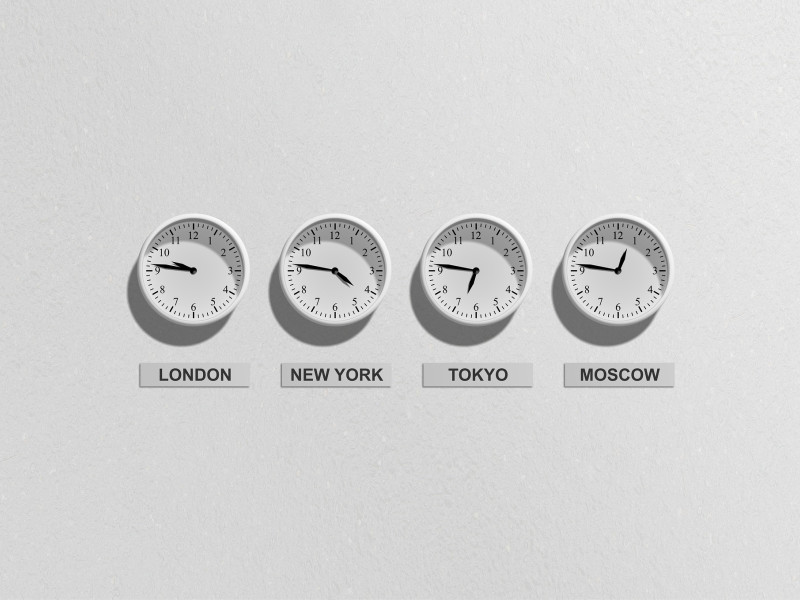 Relojes con la hora de su respectiva situación geográfica