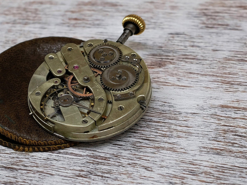 Mecanismo de un reloj de bolsillo.
