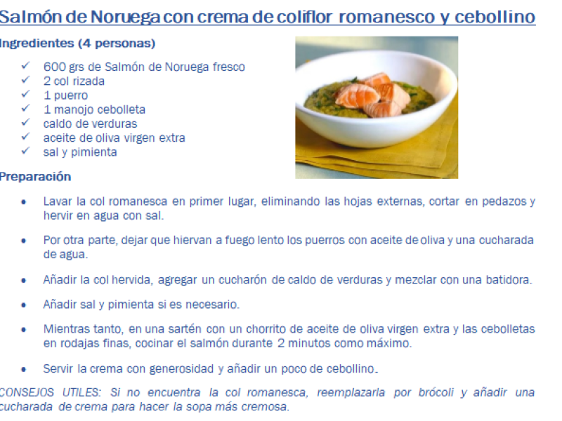 Una de las recetas con salmón de Noruega