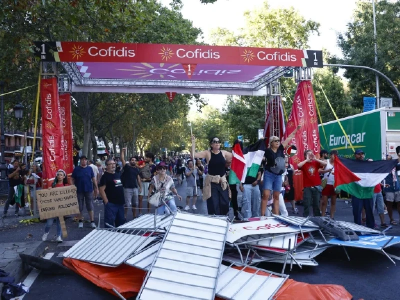 Línea de meta a la que no llegó al Vuelta en Madrid