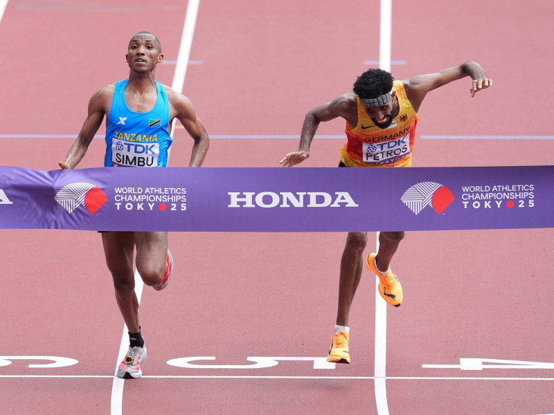 Momento de la llegada de la maratón del Mundial