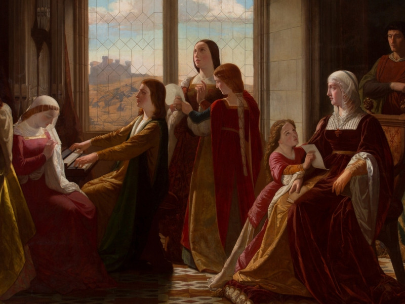 La reina Isabel la Católica, presidiendo la educación de sus hijos