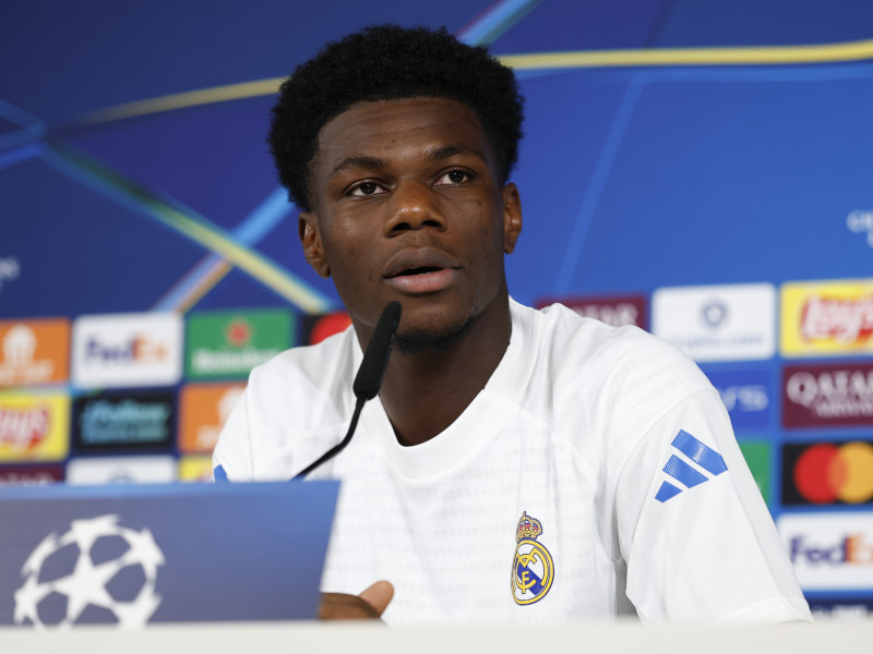 Tchouameni durante una rueda de prensa