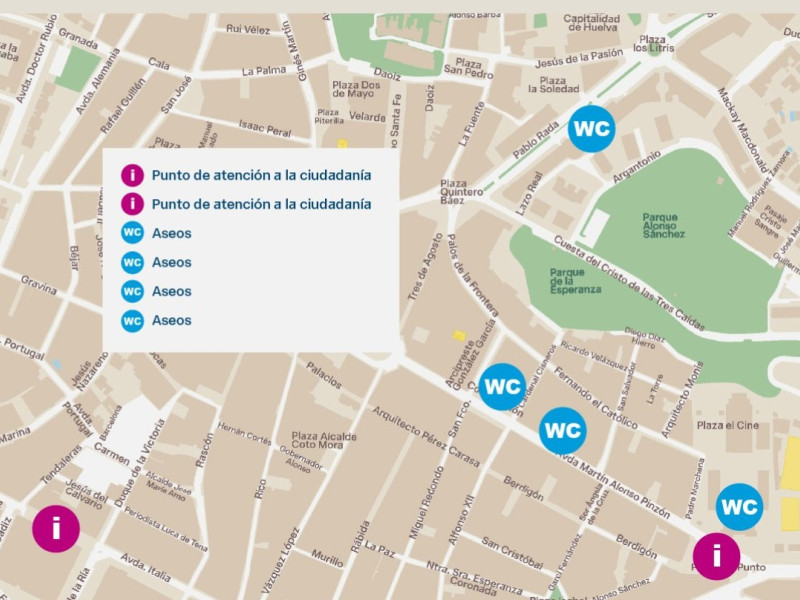 Puntos de atención a la ciudadanía y aseos públicos